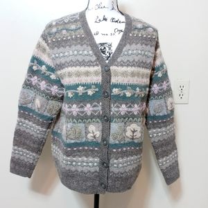 Vintage Talbots Crochet Granny Core Wool Cardigan